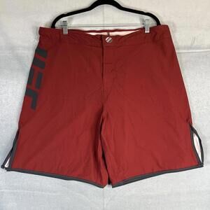 UFC Fight Shorts Mens 40 Red Training Jiu Jitsu Wrestling Official USA Made